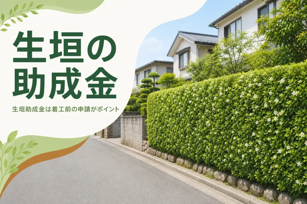 生垣の助成金の条件と申請の流れを解説する記事のアイキャッチ